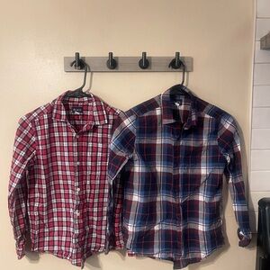 The Children's Place Red and Blue Plaid Button Down Shirts